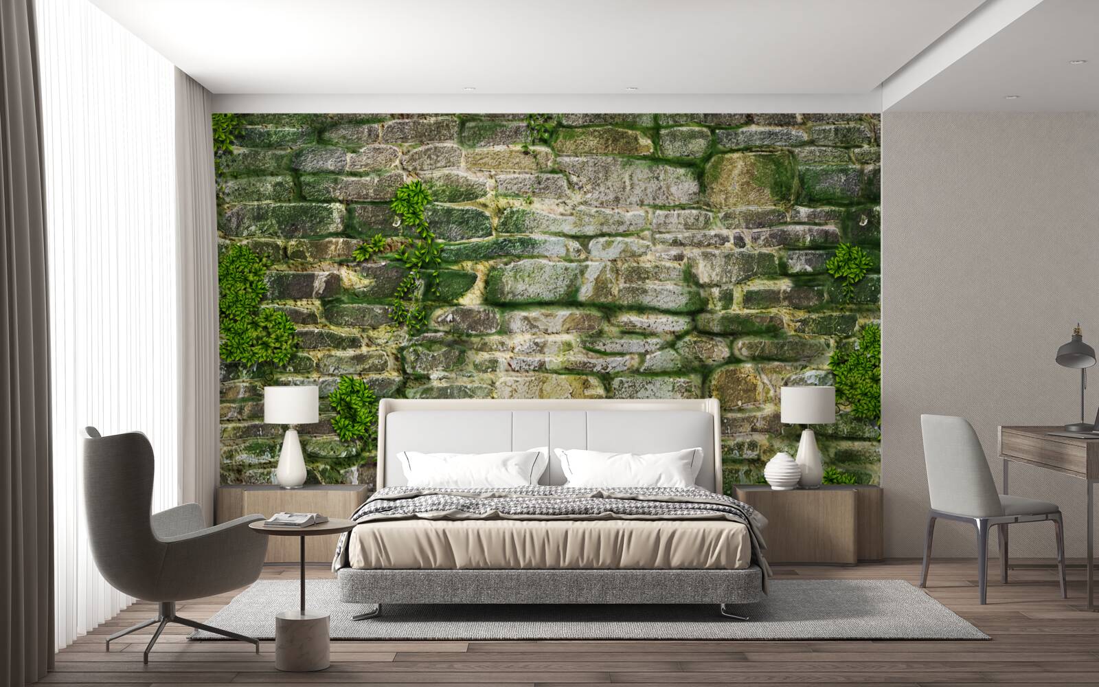 Fototapeta stary kamień pokryty mchem