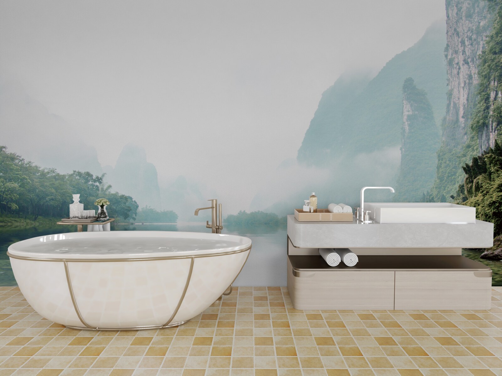 Fototapeta imponujący krajobraz rzeczny