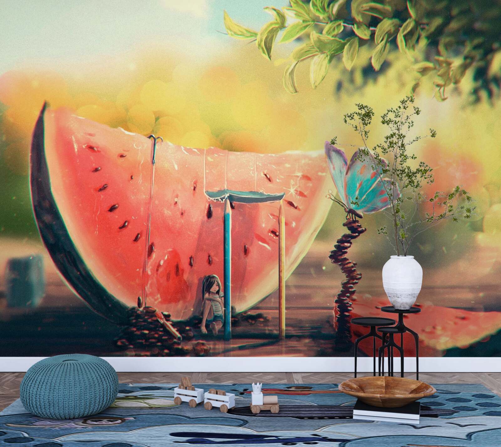 Fototapeta duży kawałek słodkiego arbuza