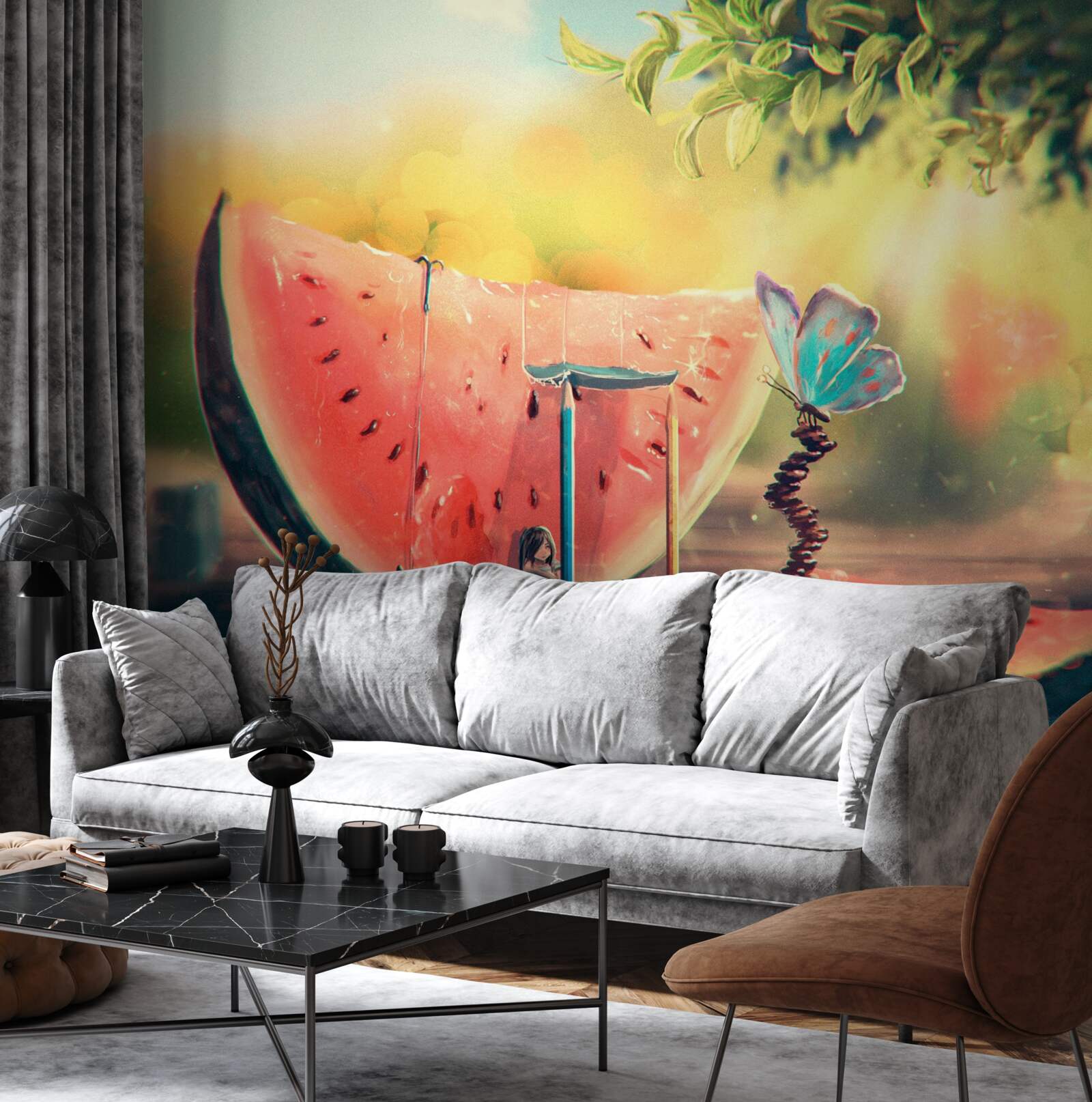 Fototapeta duży kawałek słodkiego arbuza