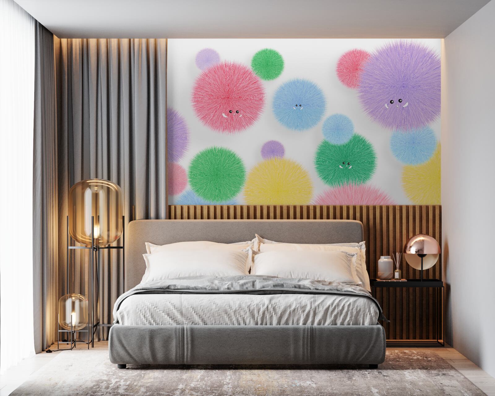 Fototapeta kulki z twarzami w różnych kolorach