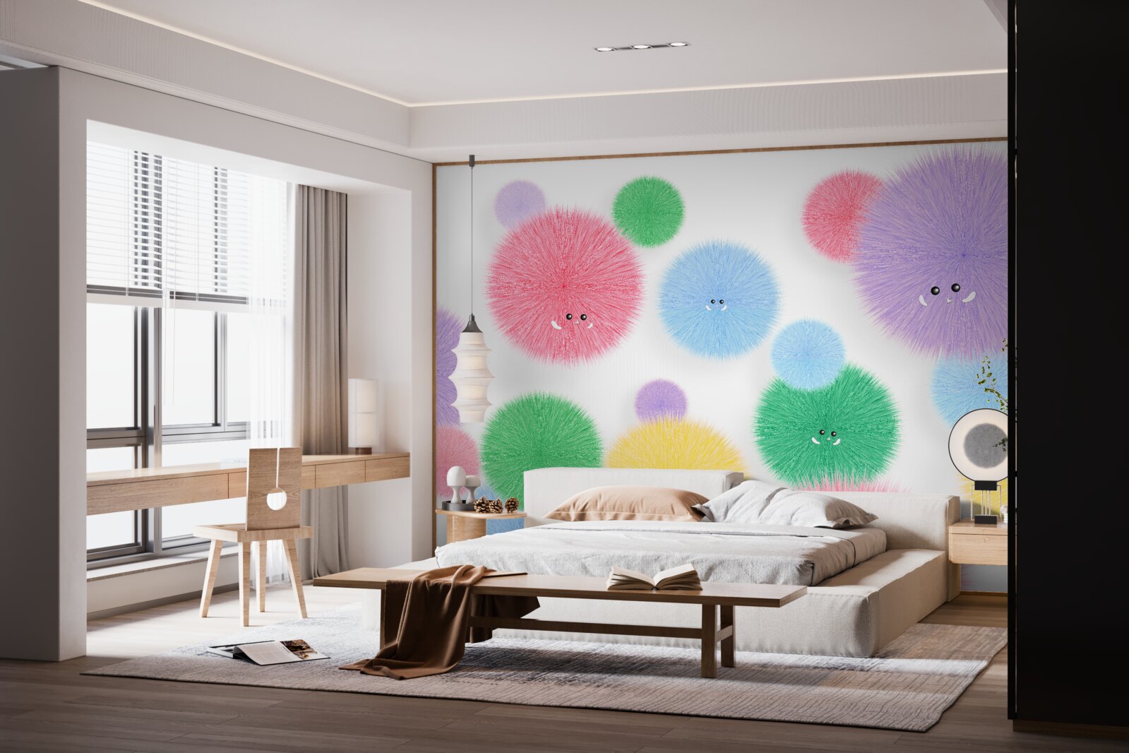 Fototapeta kulki z twarzami w różnych kolorach