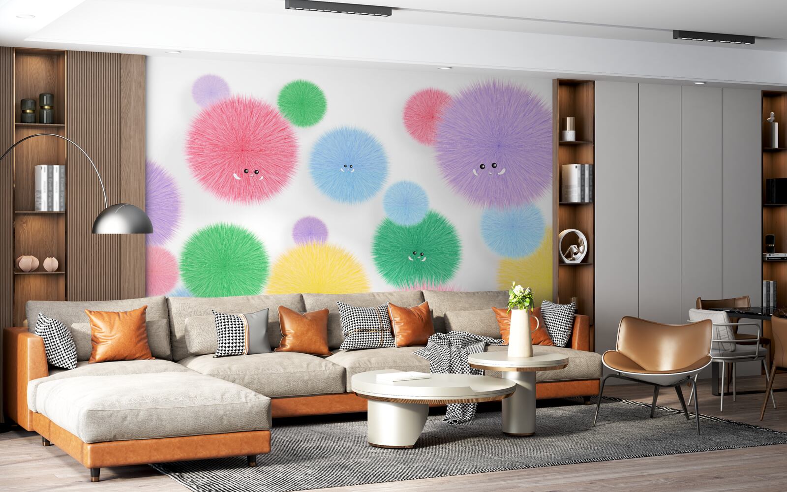 Fototapeta kulki z twarzami w różnych kolorach