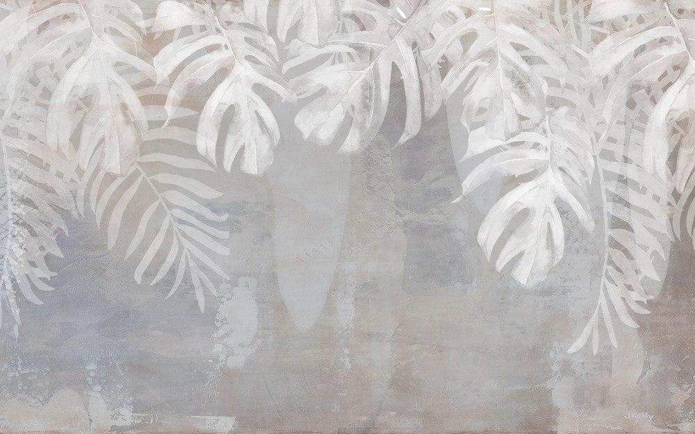 Fototapeta białe liście palmowe