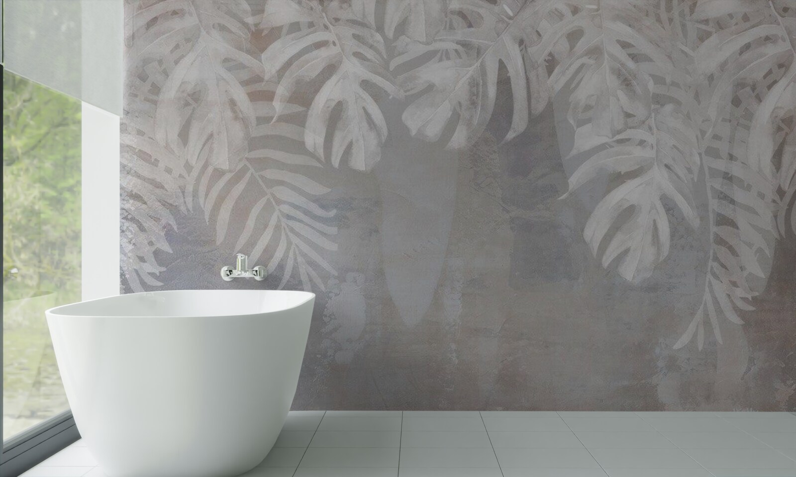 Fototapeta białe liście palmowe