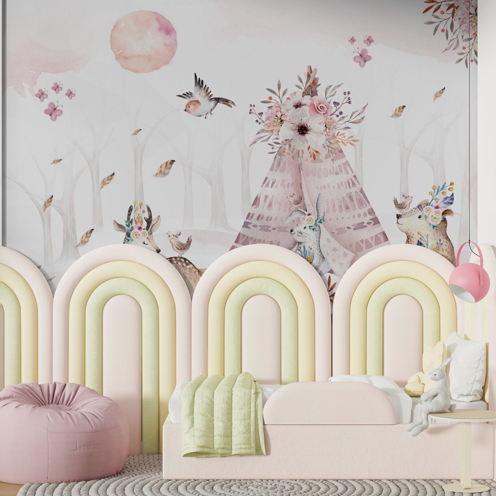 Fototapeta w pobliżu namiotu znajdowały się odpoczywające zwierzęta