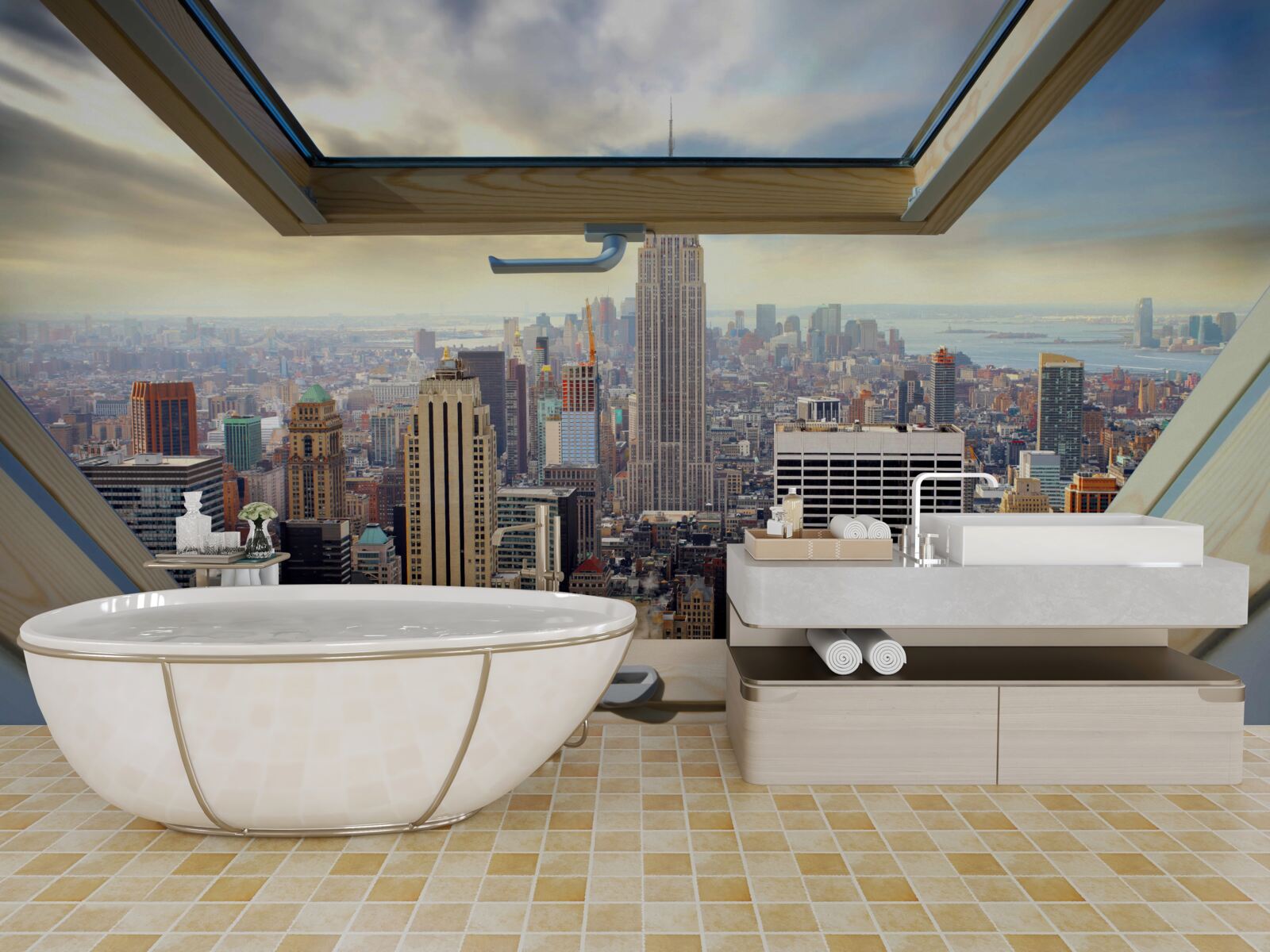 Fototapeta wspaniały krajobraz nowego jorku