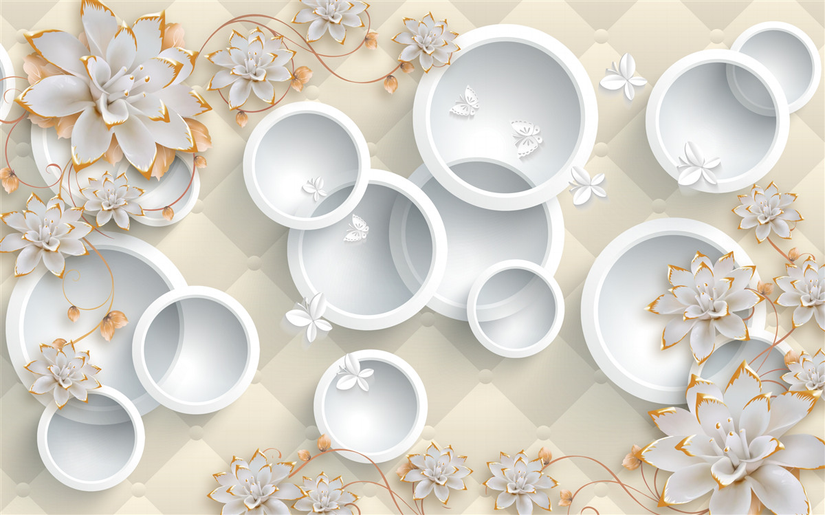 Fototapeta jasne tło z białymi kółkami