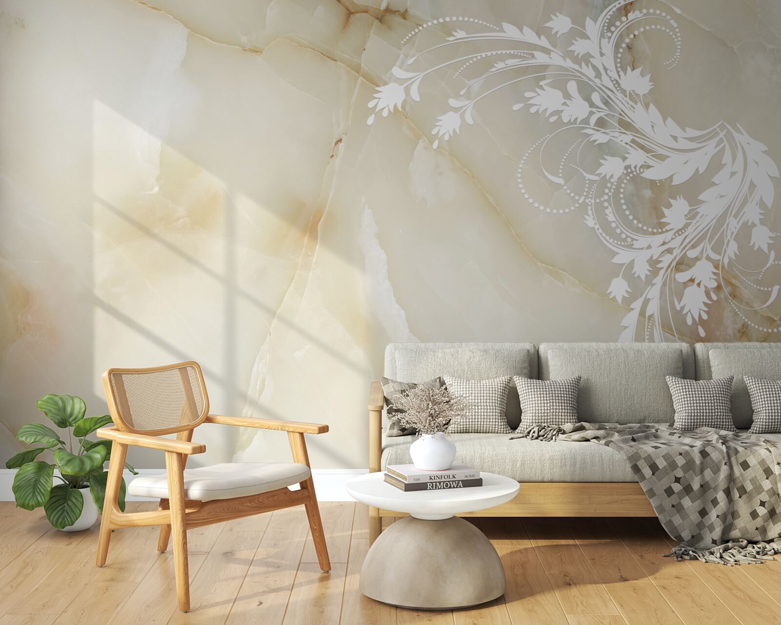 Fototapeta jasne tło z kremowymi różami