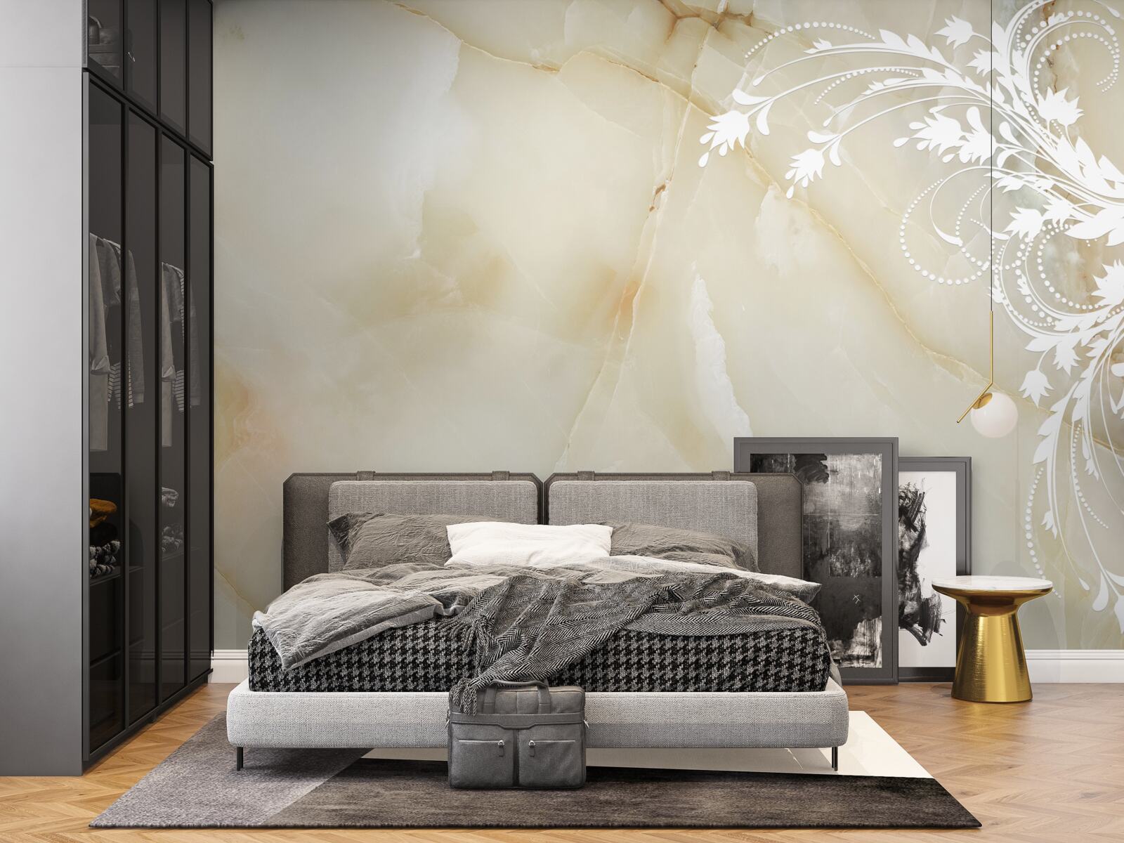 Fototapeta jasne tło z kremowymi różami