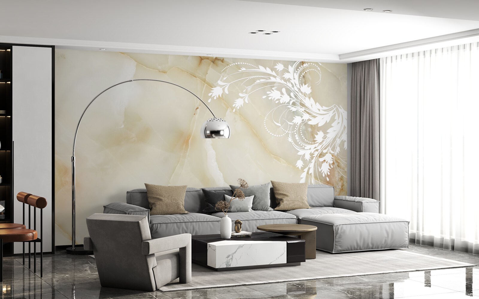 Fototapeta jasne tło z kremowymi różami