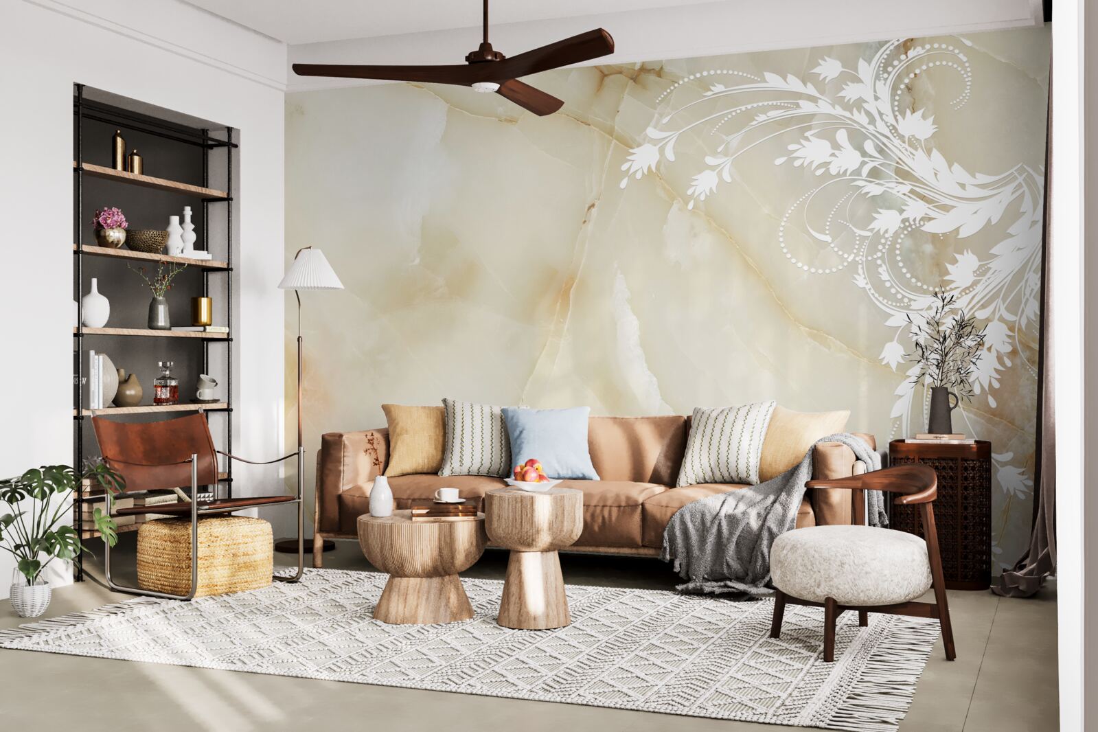 Fototapeta jasne tło z kremowymi różami