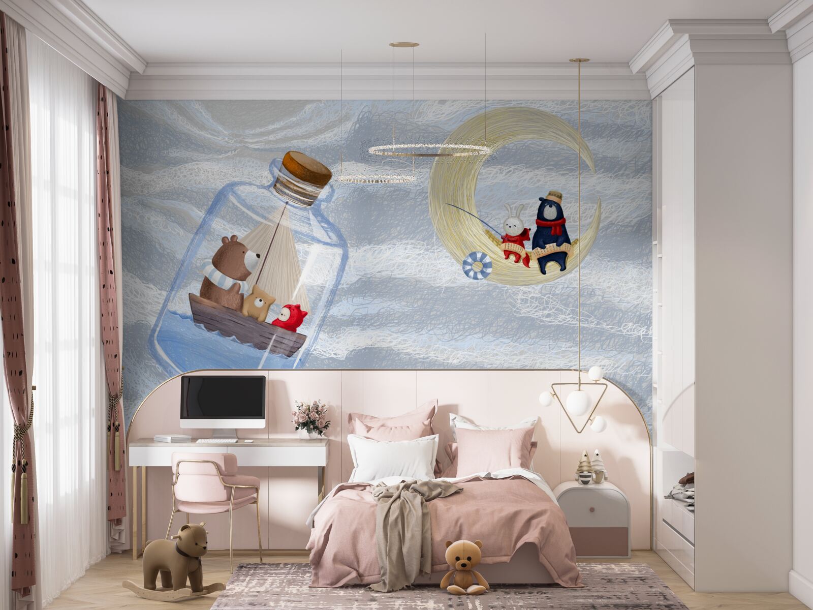 Fototapeta zwierzęta księżycowe i butelkowe