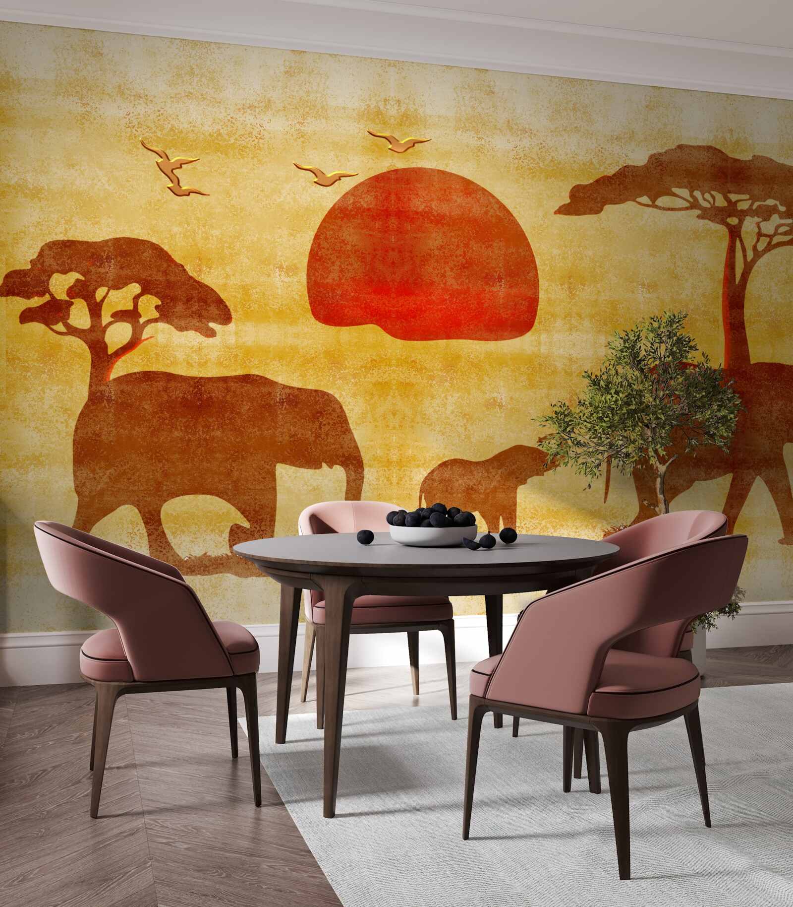 Fototapeta rodzina słoni z afryki