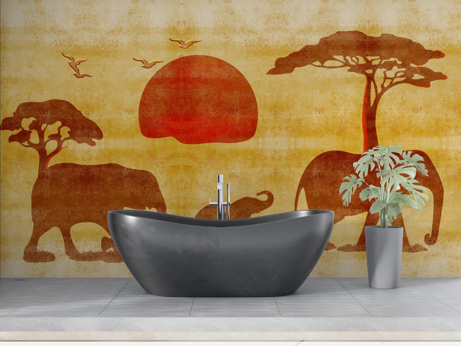 Fototapeta rodzina słoni z afryki