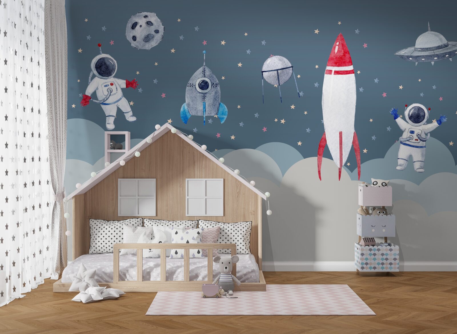 Fototapeta astronauci i statki kosmiczne we wszechświecie