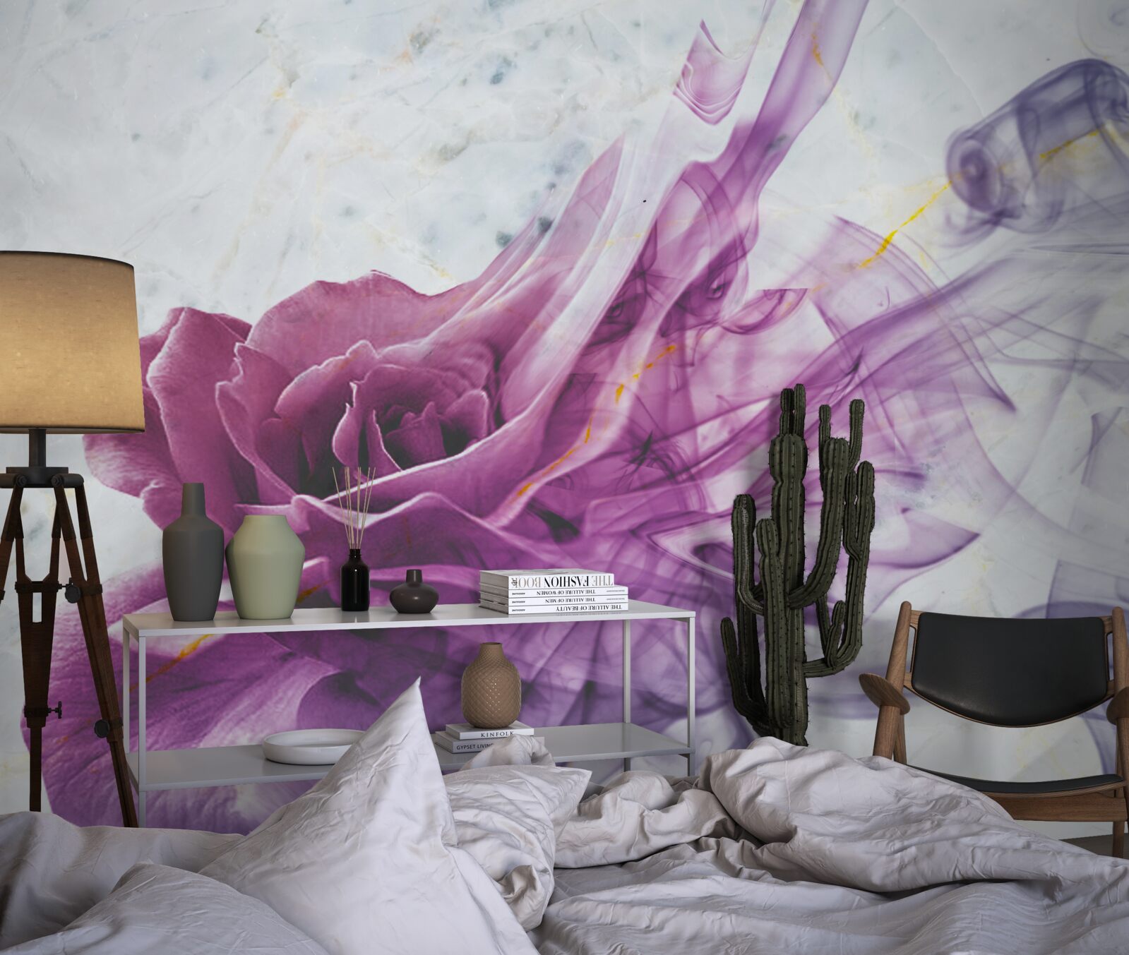 Fototapeta mgła z fioletowego kwiatu