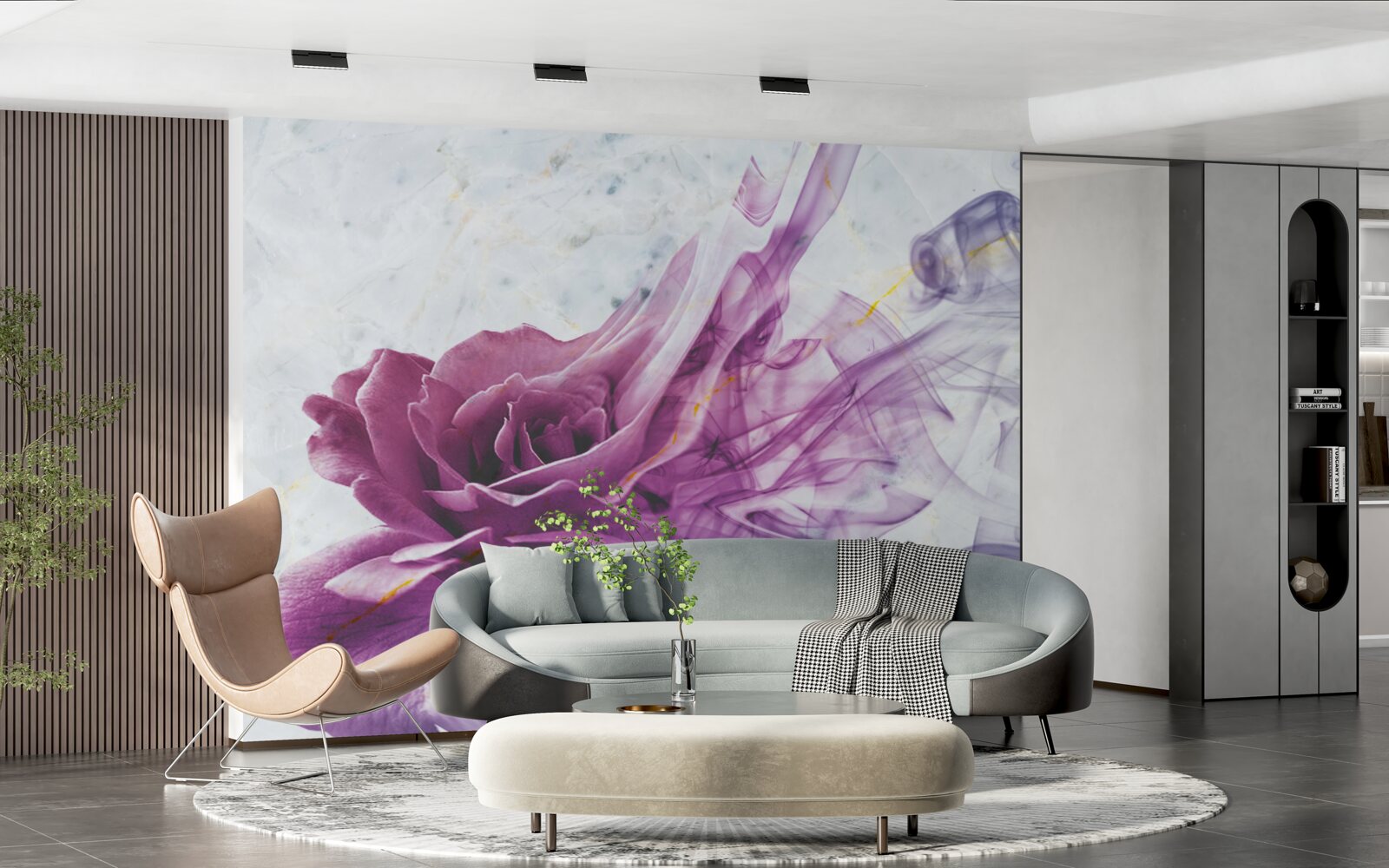 Fototapeta mgła z fioletowego kwiatu