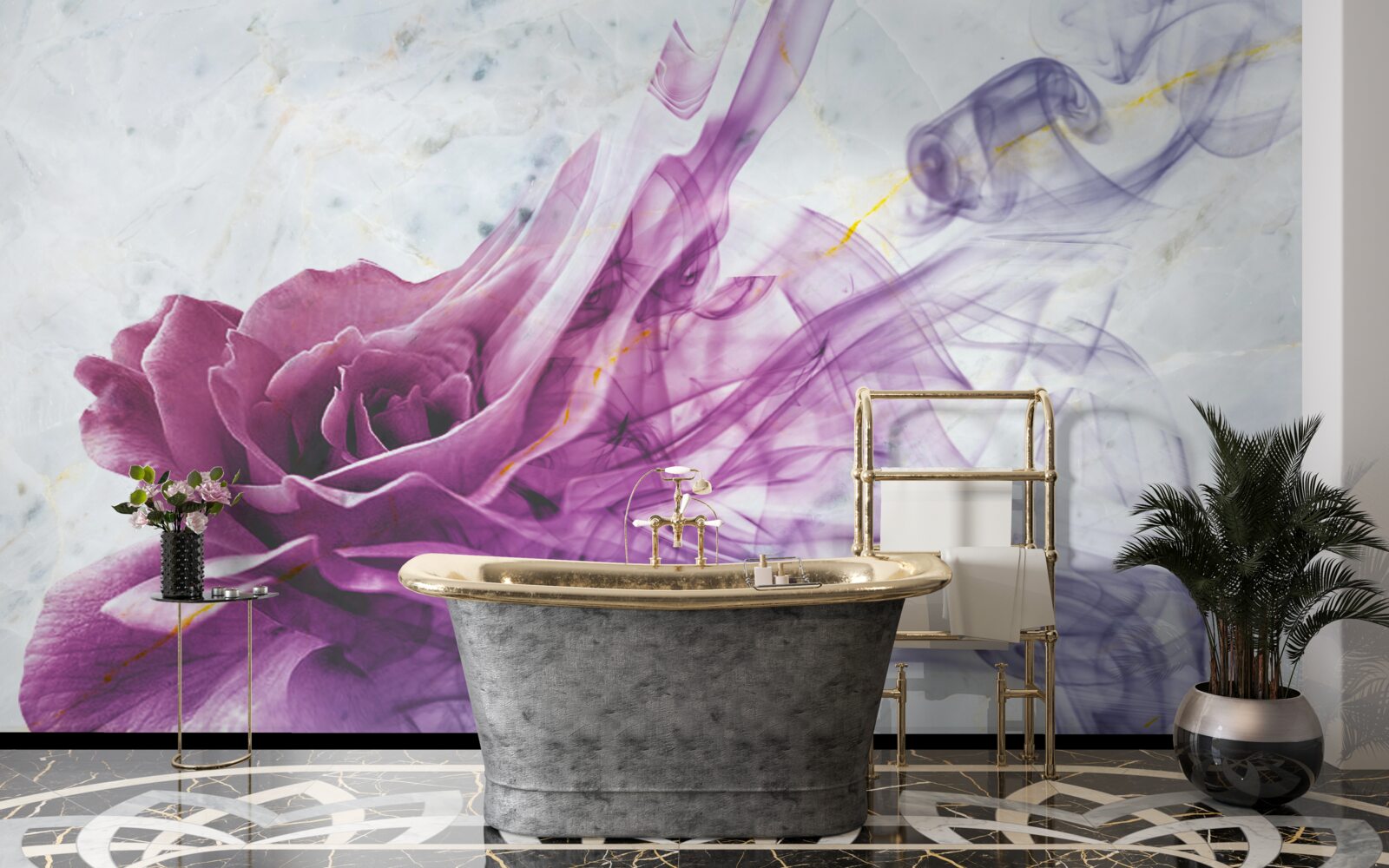 Fototapeta mgła z fioletowego kwiatu