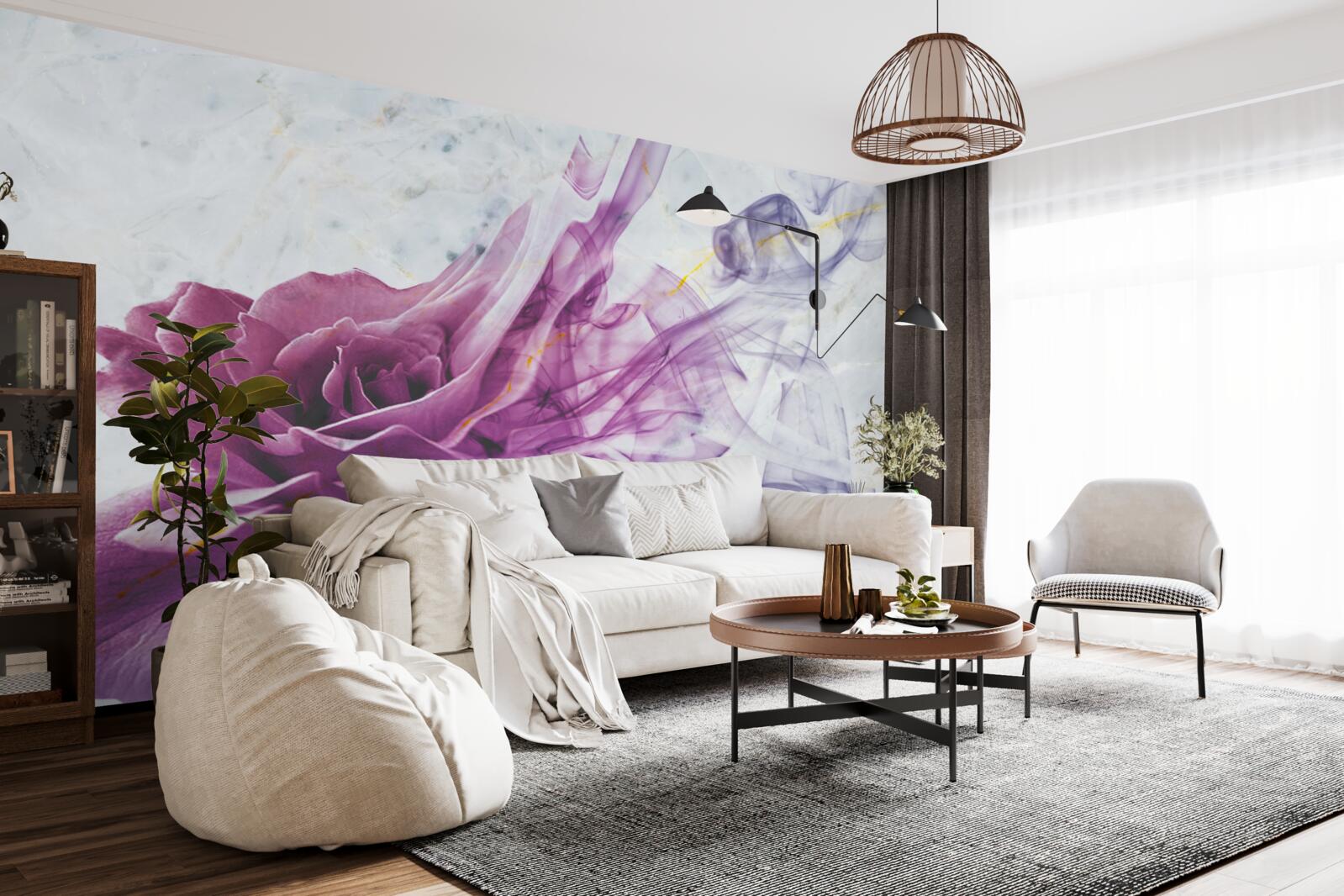 Fototapeta mgła z fioletowego kwiatu