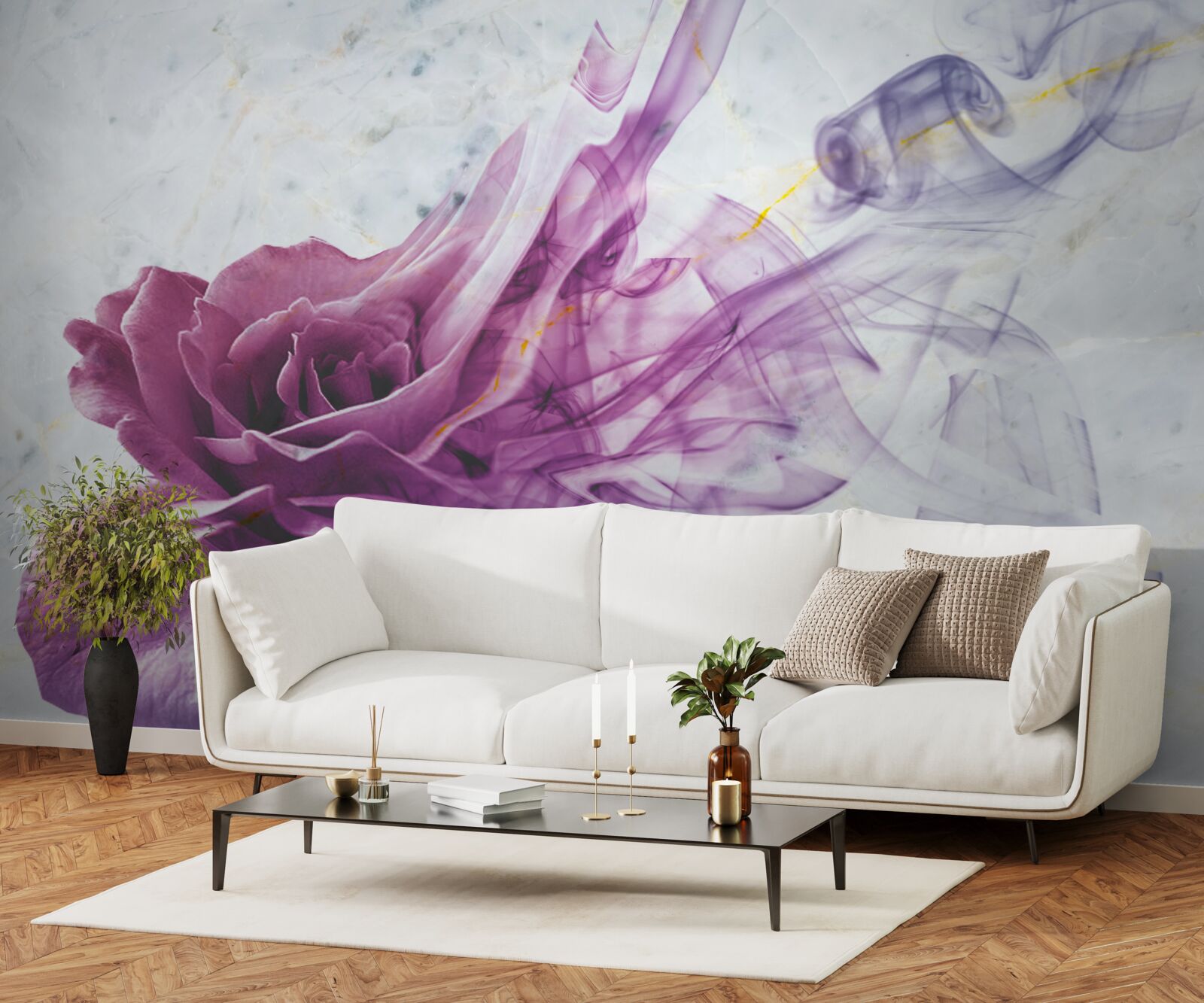 Fototapeta mgła z fioletowego kwiatu