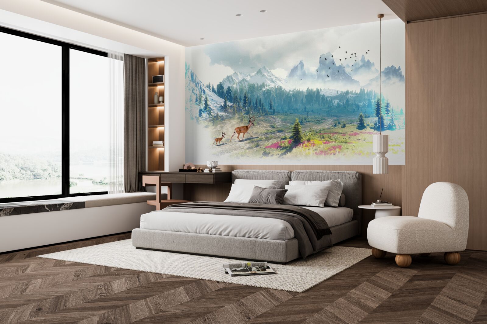 Fototapeta jelenie wędrują po górach