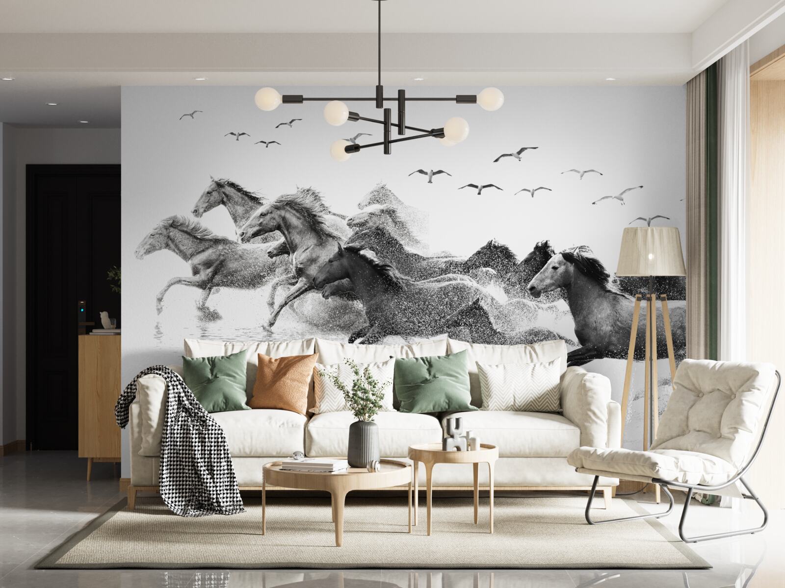 Fototapeta wiele galopujących koni