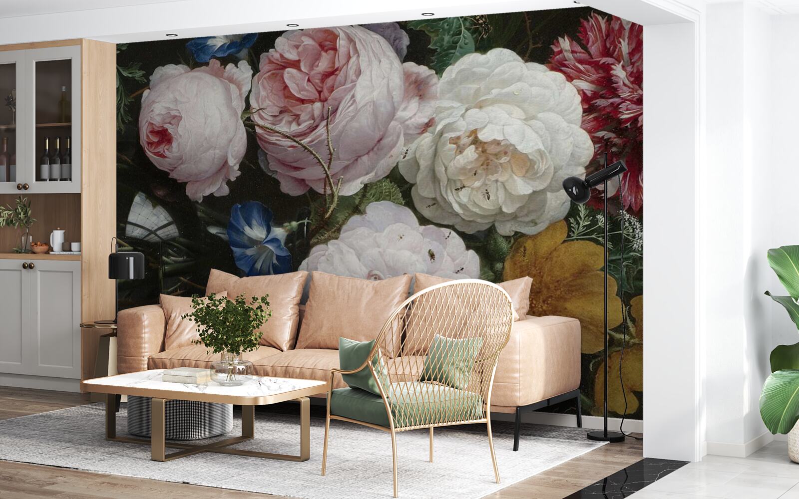 Fototapeta duże pastelowe kwiaty