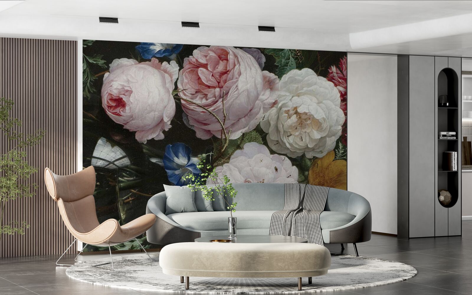 Fototapeta duże pastelowe kwiaty