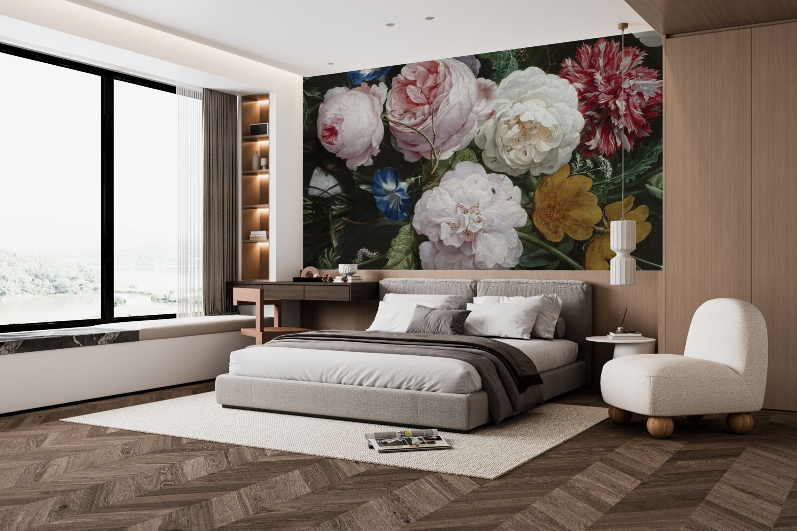 Fototapeta duże pastelowe kwiaty