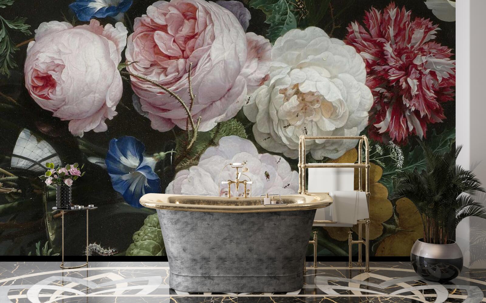 Fototapeta duże pastelowe kwiaty