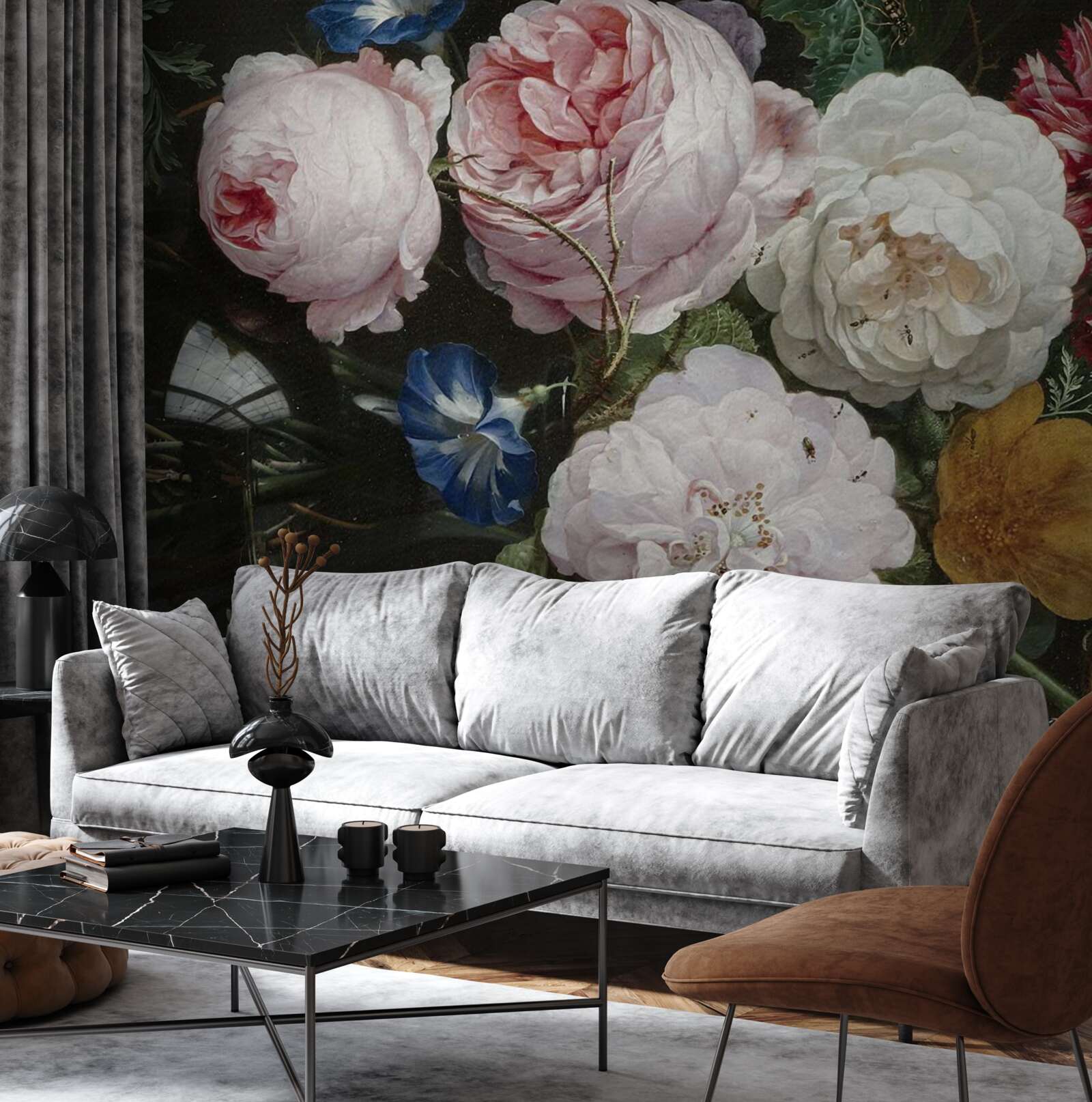 Fototapeta duże pastelowe kwiaty