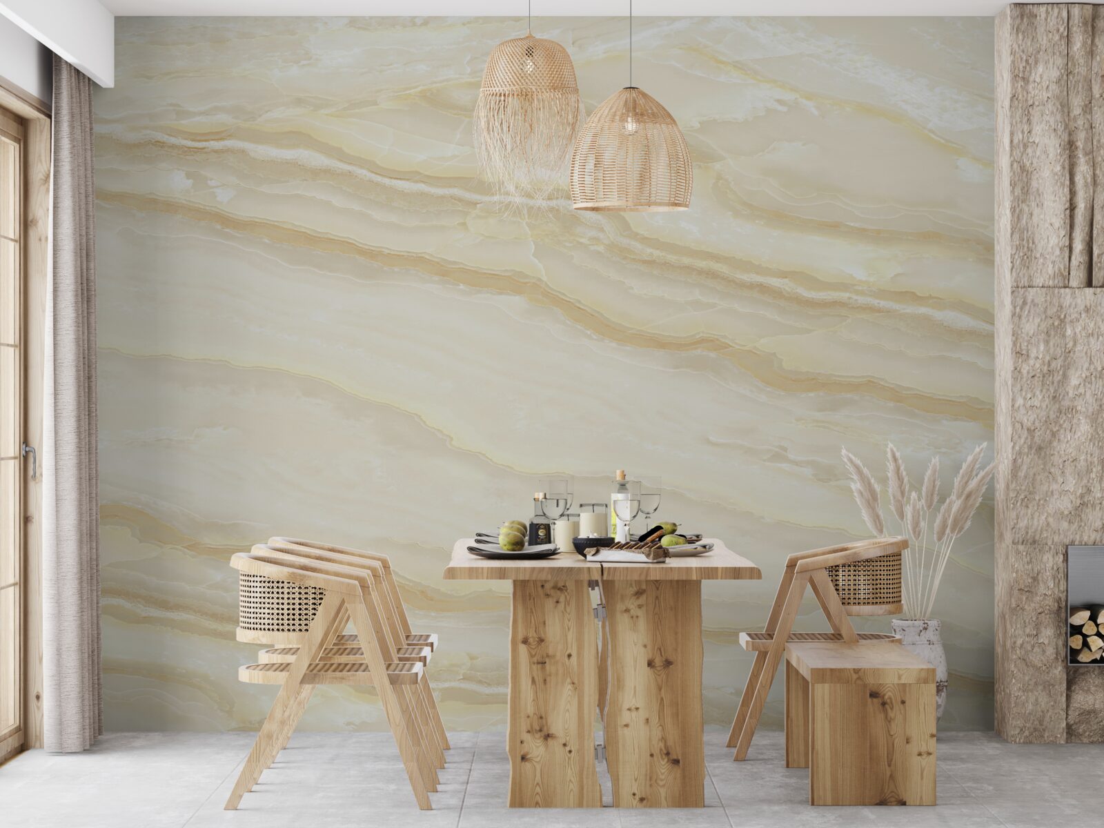 Fototapeta beżowe płytki porcelanowe