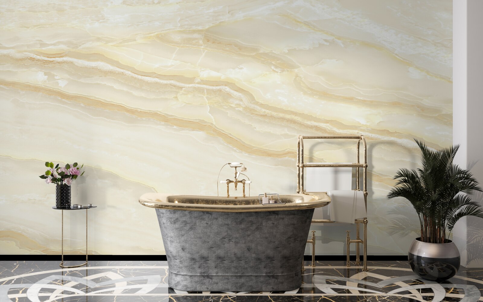 Fototapeta beżowe płytki porcelanowe