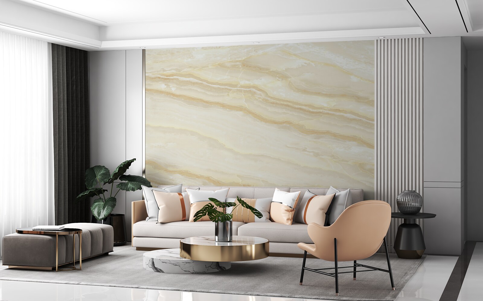 Fototapeta beżowe płytki porcelanowe