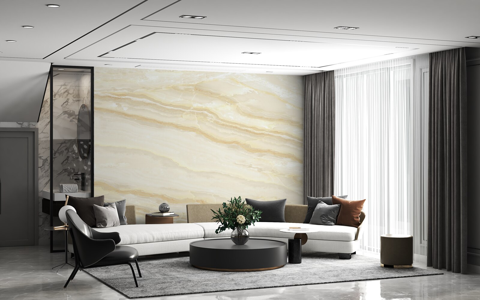 Fototapeta beżowe płytki porcelanowe