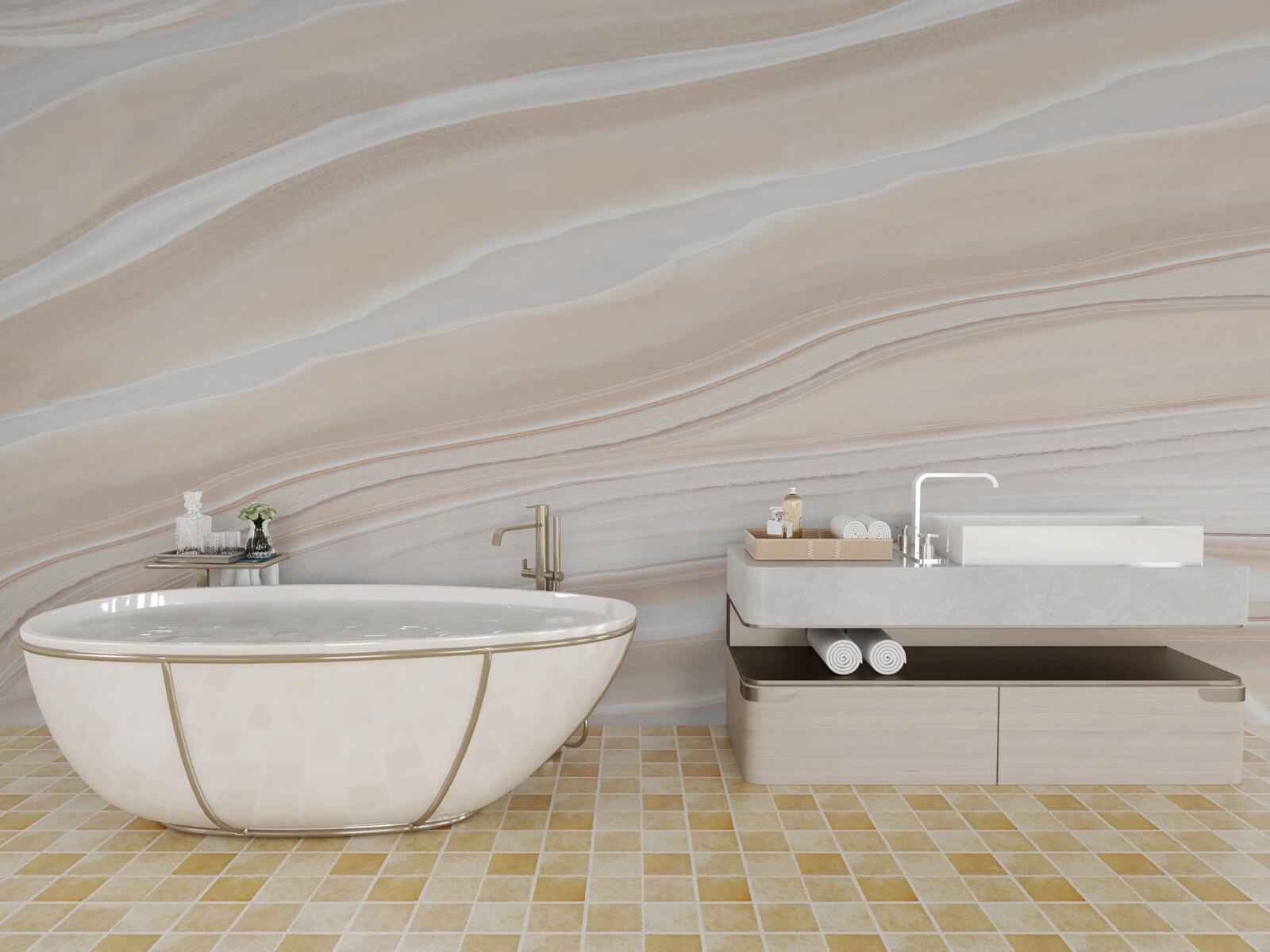 Fototapeta jasne płytki ceramiczne