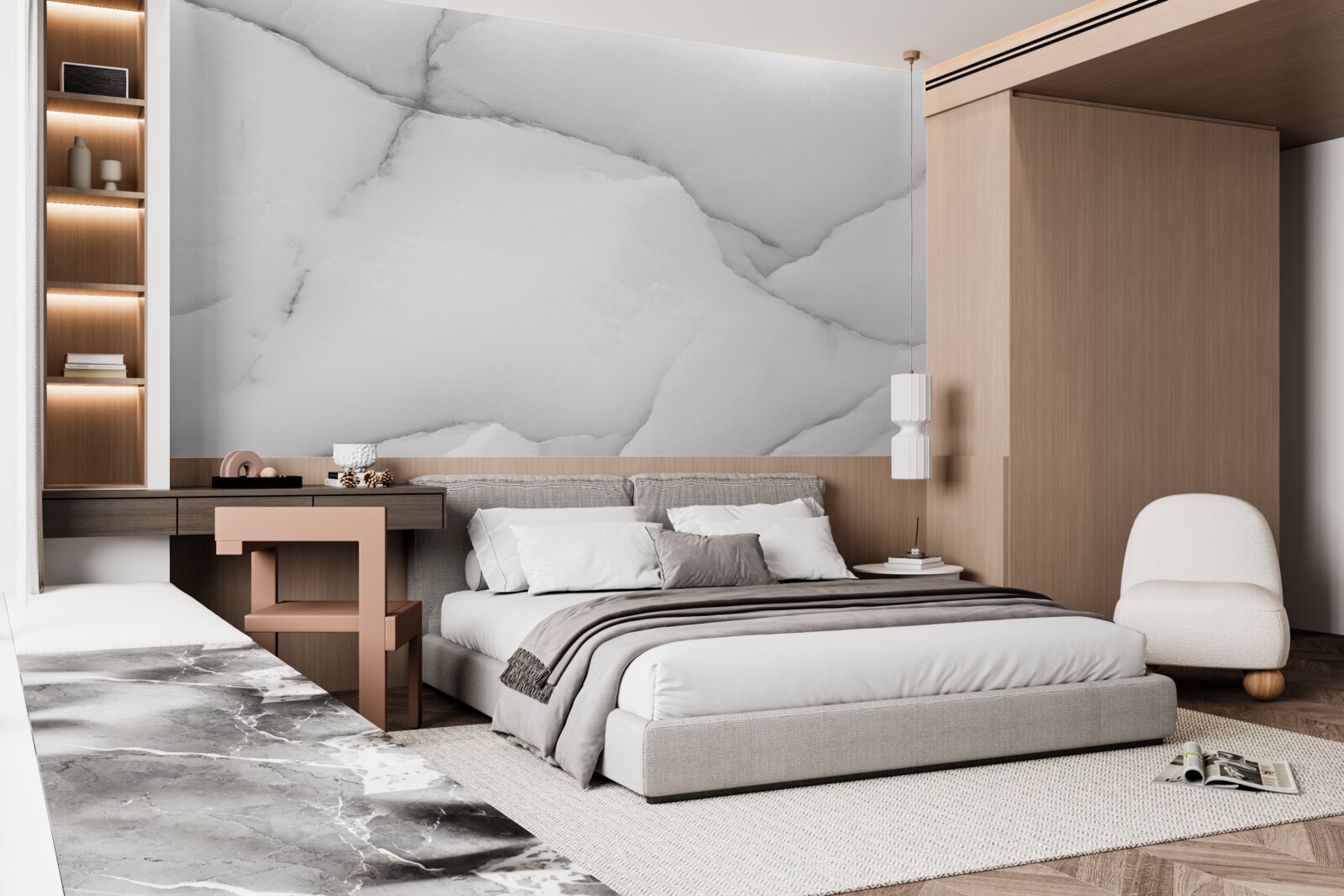 Fototapeta naturalny wzór białego marmuru