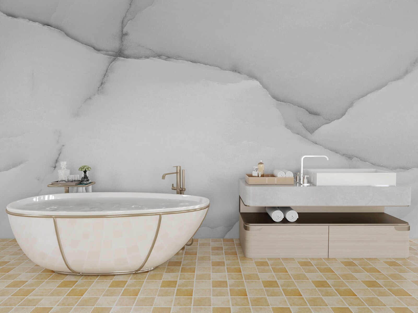 Fototapeta naturalny wzór białego marmuru