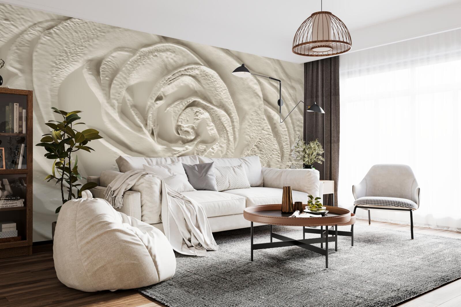 Fototapeta płaskorzeźba gipsowa z wizerunkiem róży