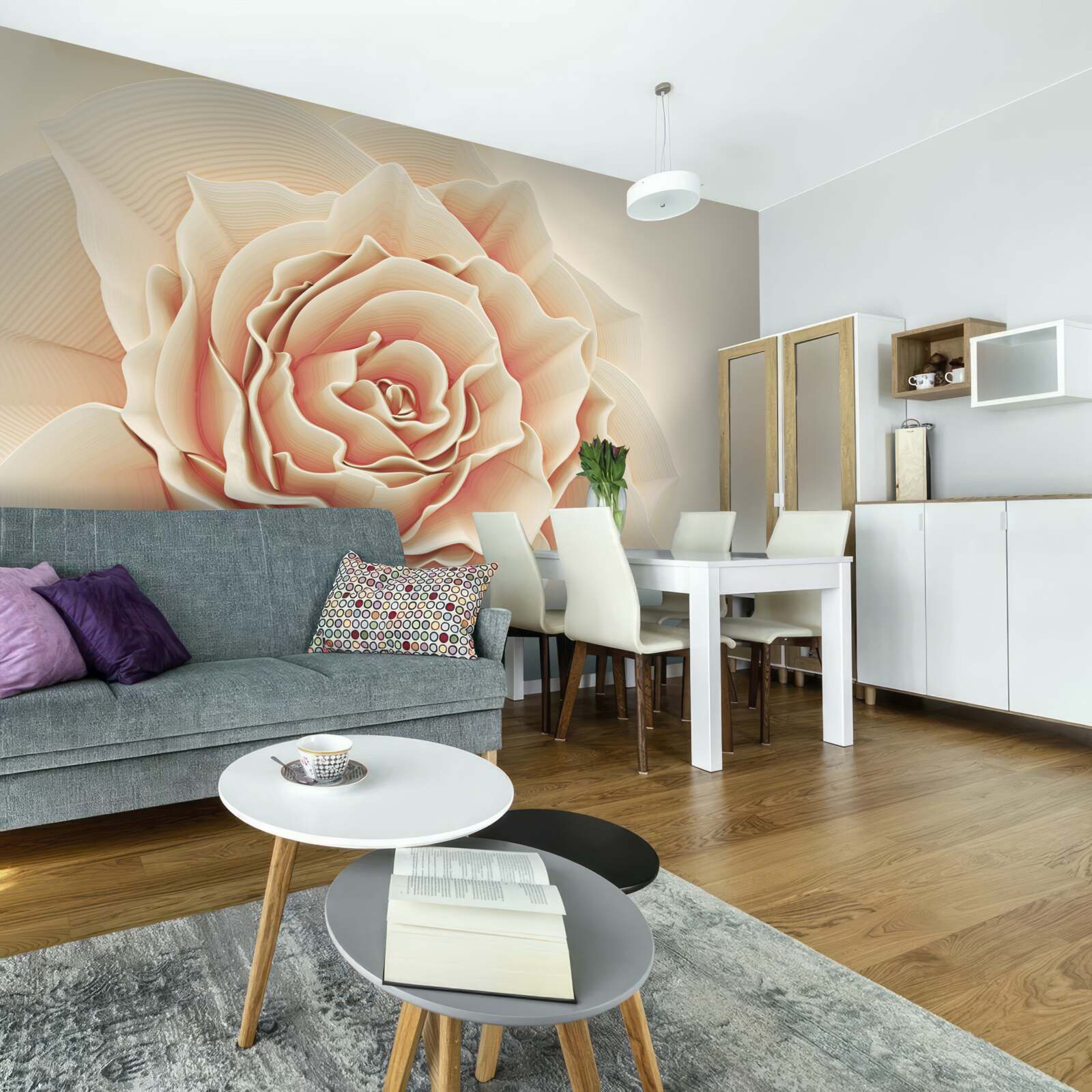 Fototapeta duża kremowa róża