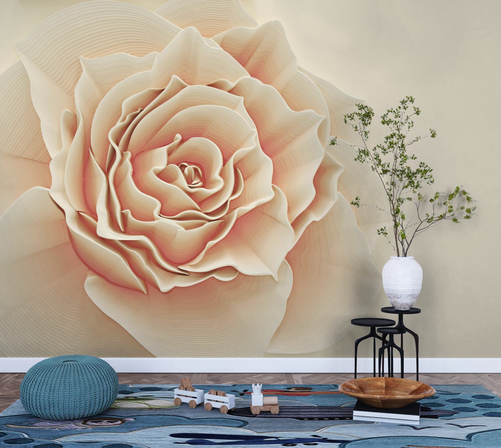 Fototapeta duża kremowa róża