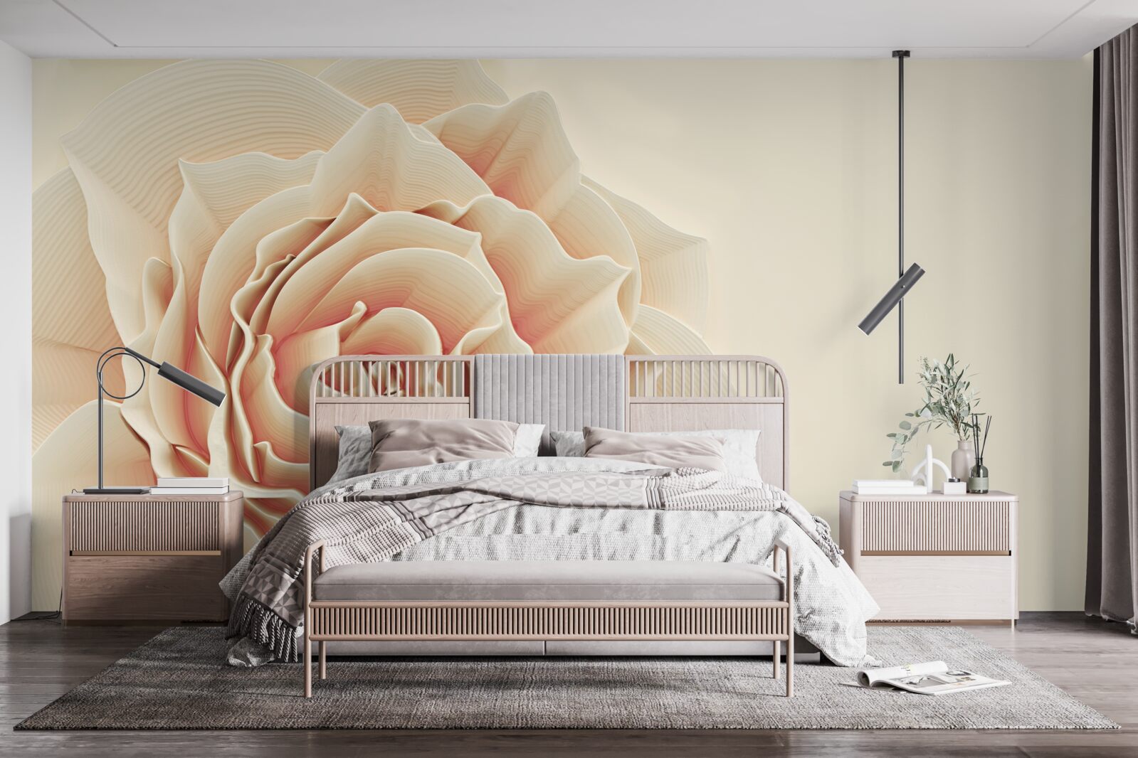 Fototapeta duża kremowa róża