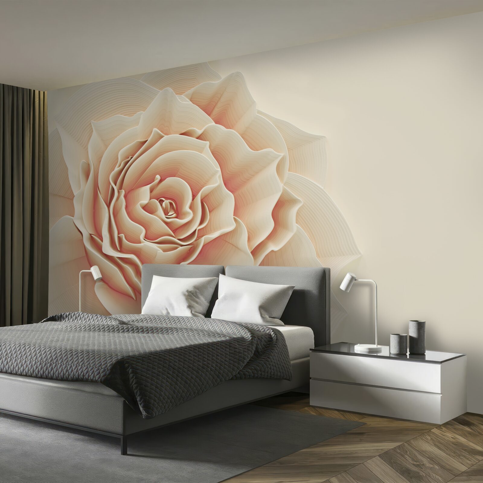 Fototapeta duża kremowa róża