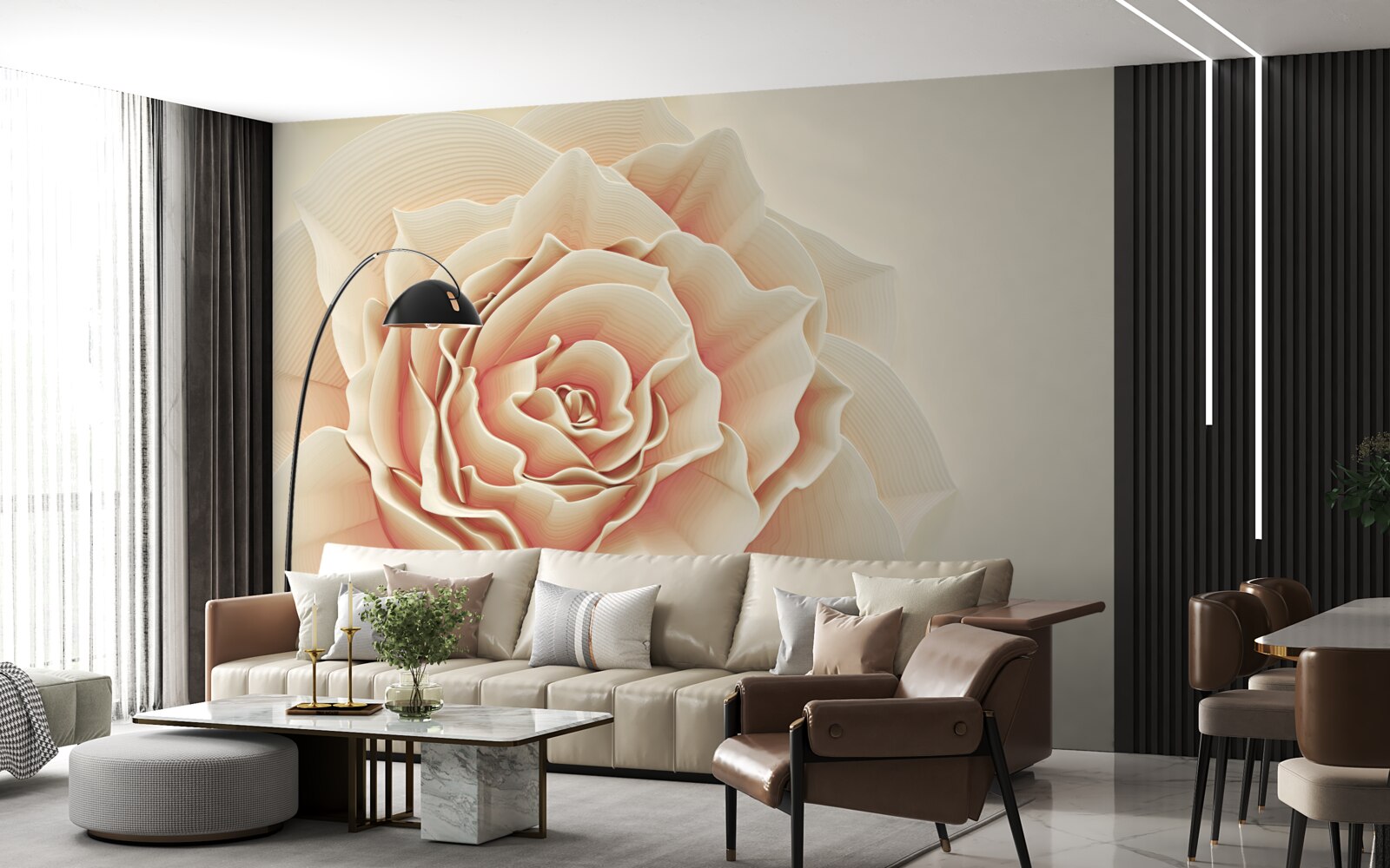 Fototapeta duża kremowa róża