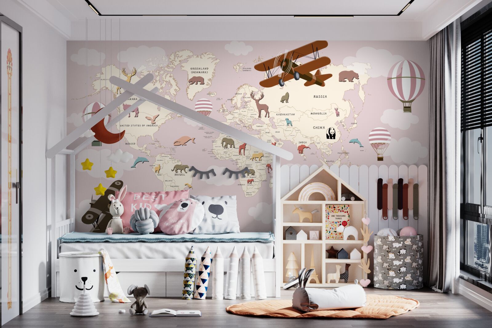 Fototapeta mapa świata z różnymi szczegółami