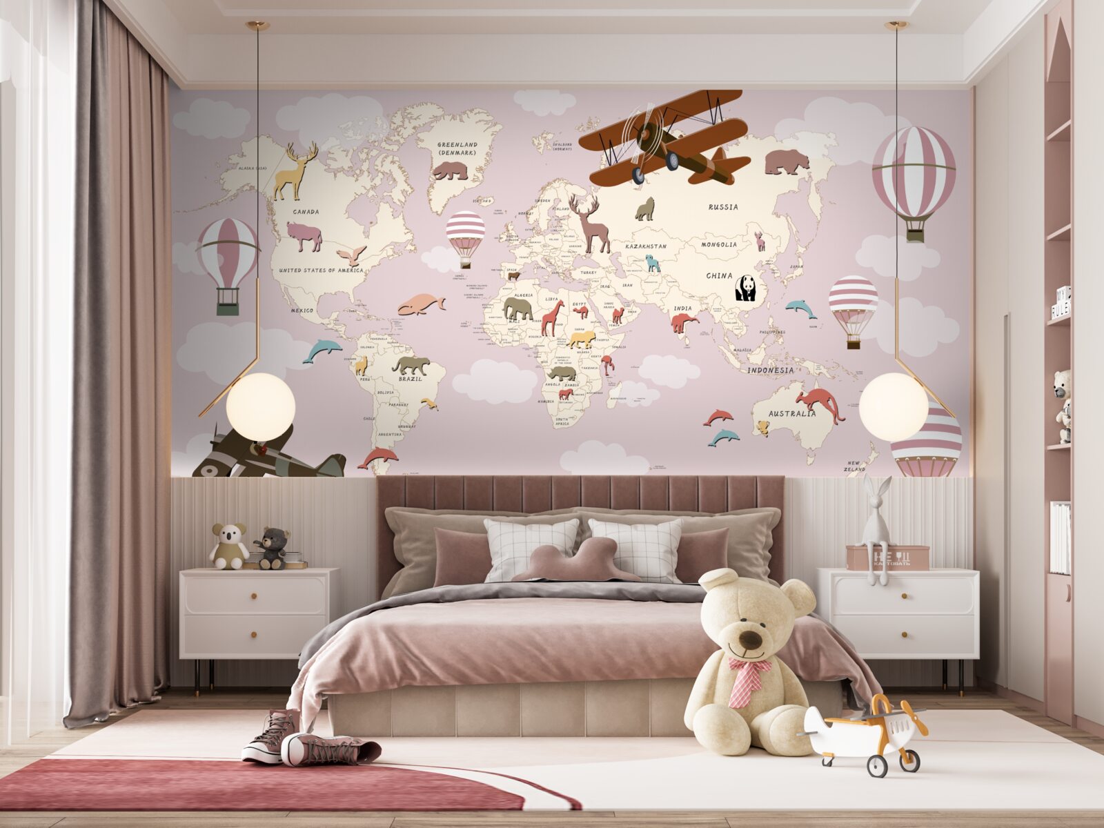 Fototapeta mapa świata z różnymi szczegółami