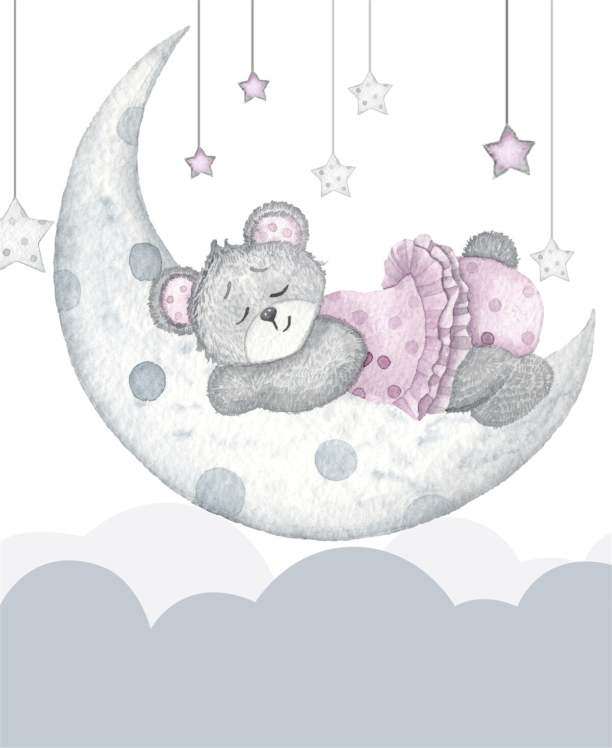 Fototapeta niedźwiedź drzemie na księżycu