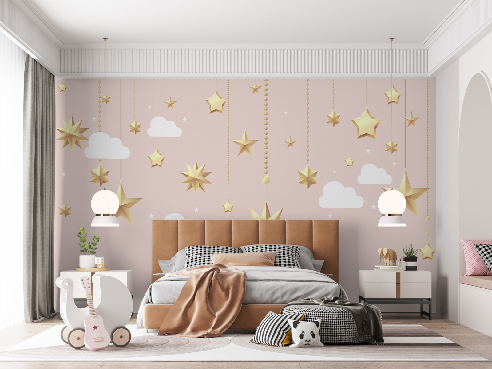 Fototapeta złote gwiazdy spadają