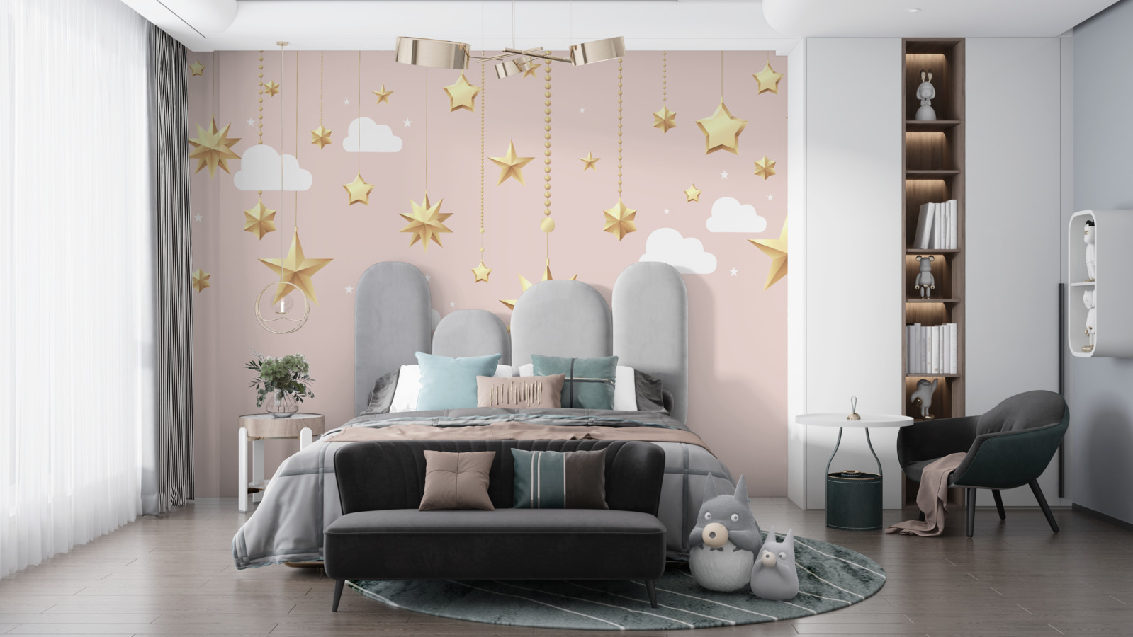 Fototapeta złote gwiazdy spadają